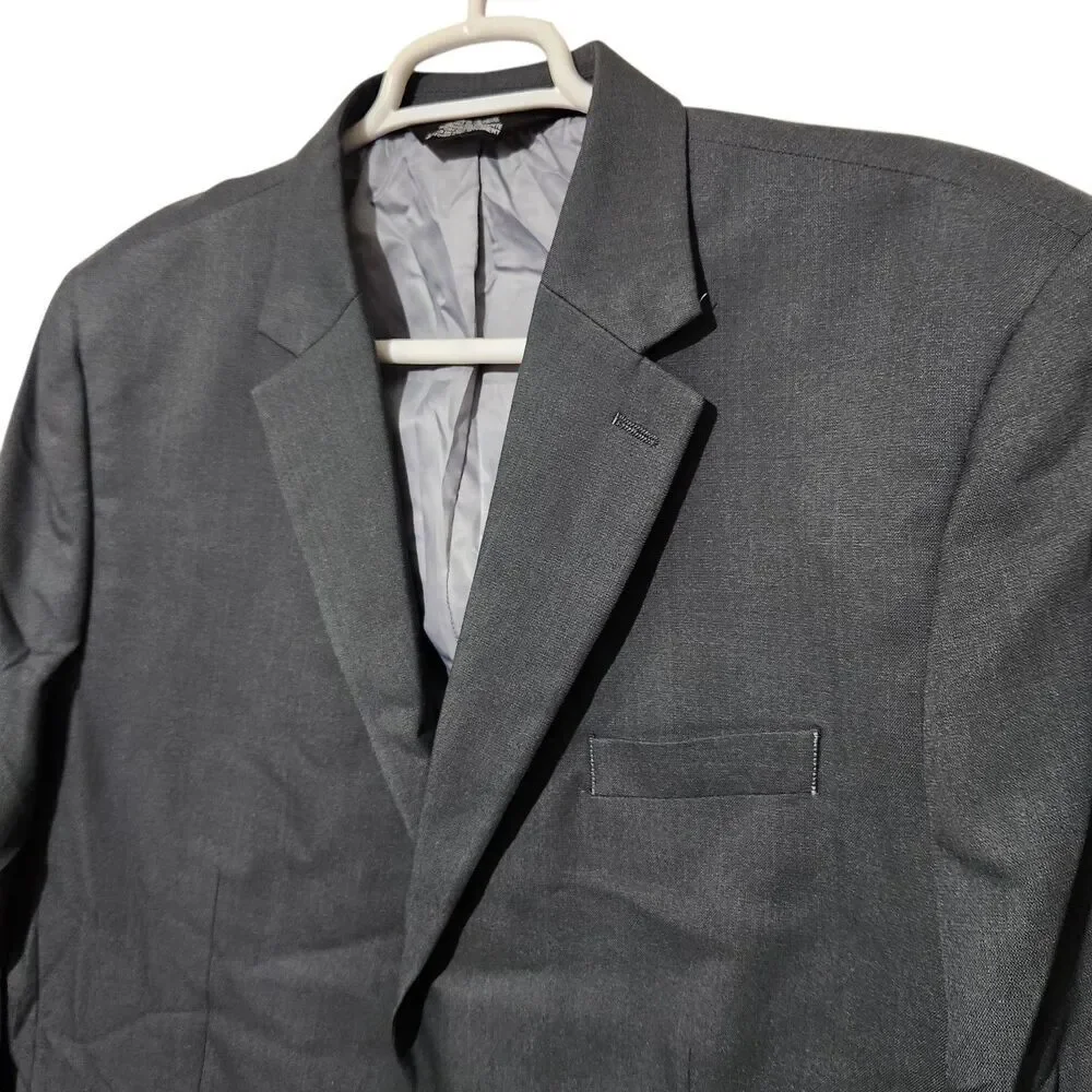 Haggar Mens Blazer Size 50R Gray Tailored Fit Travel Performance.   New